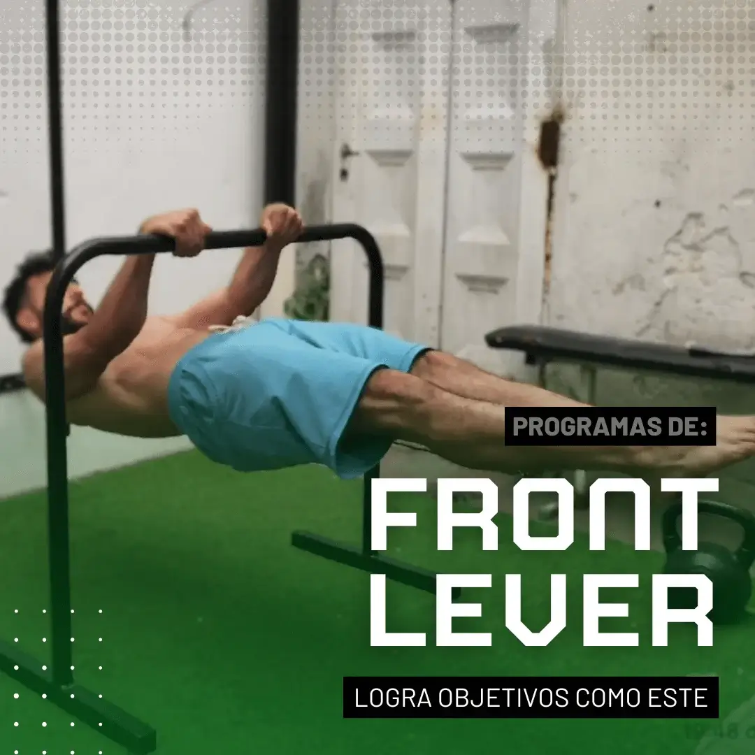 Portada del programa de front lever con calistenia de galdeano fit.