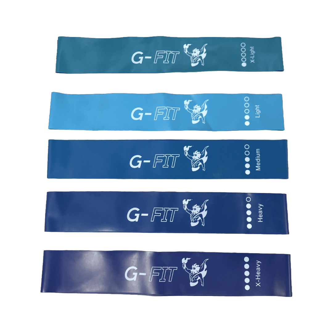 kit de cinco bandas circulares de resistencia para entrenar en casa