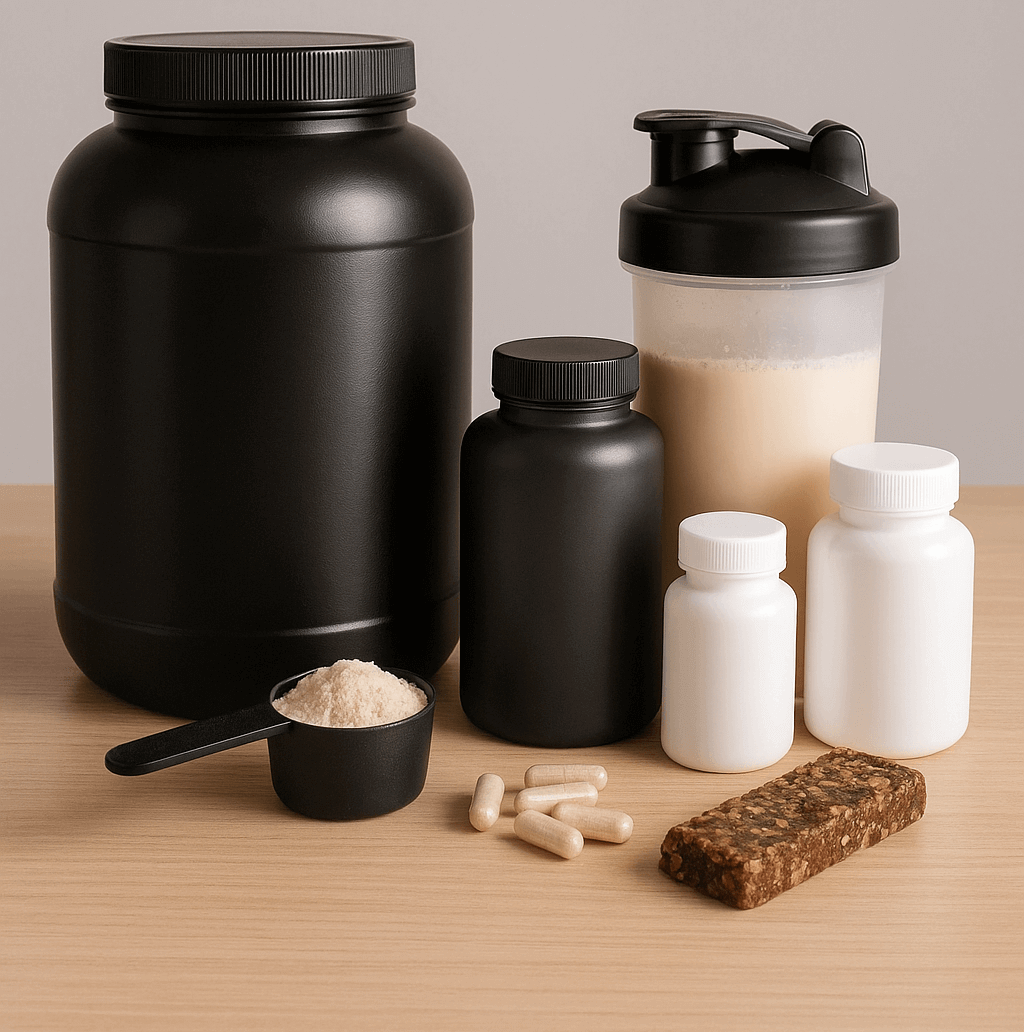 Varios suplementos deportivos.